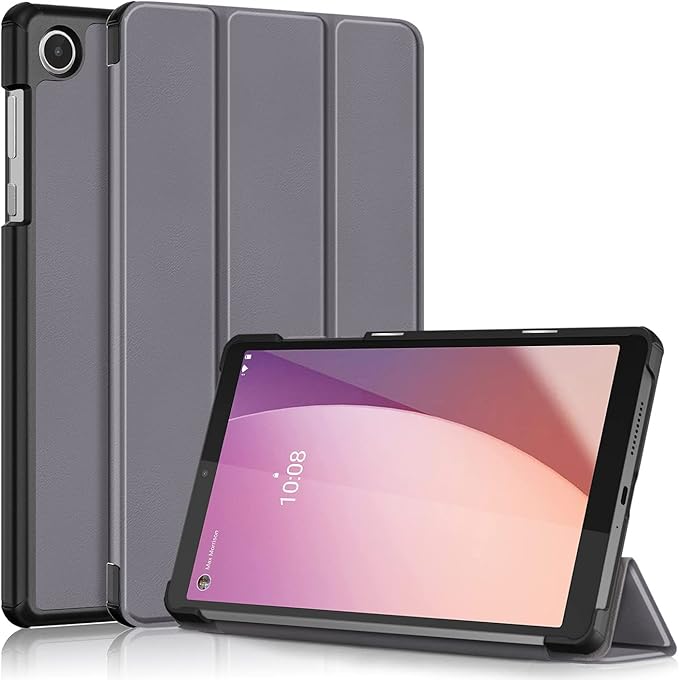 Case for Lenovo Tab M8 4th Gen 2023, Folding Folio Ultra-Thin PU Leather Stand Case Cover for Lenovo Tab M8 4th Gen TB-300FU Gray