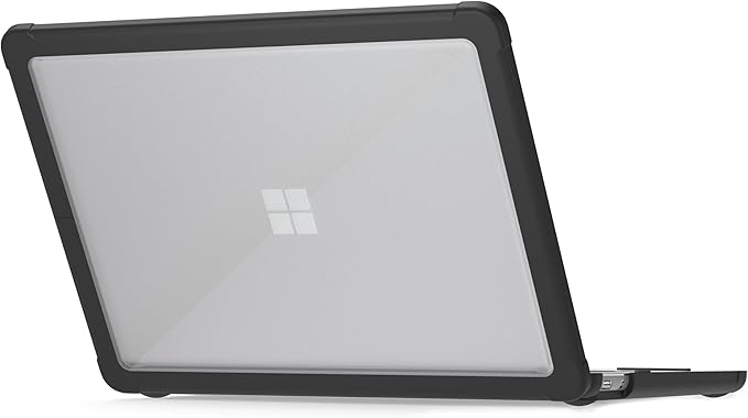 STM Dux Case for Microsoft Surface Laptop 13" (1st Edition) – Rugged Slim Protective Shell with Transparent Back, Non-Slip Feet, Open-Hinge Cooling, TPU Clip-On Design, Full Port Access - Black