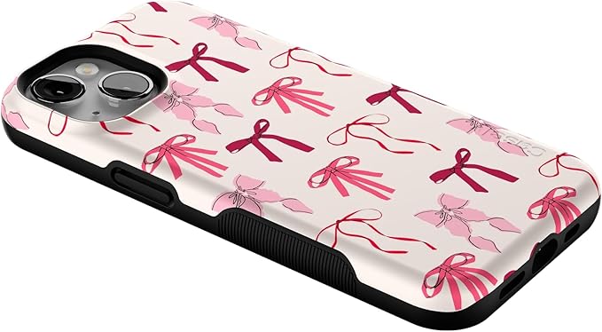 Casely iPhone 14 Case | Lover Girlie | Pink Bows | Compatible with MagSafe | Bold Protective Design