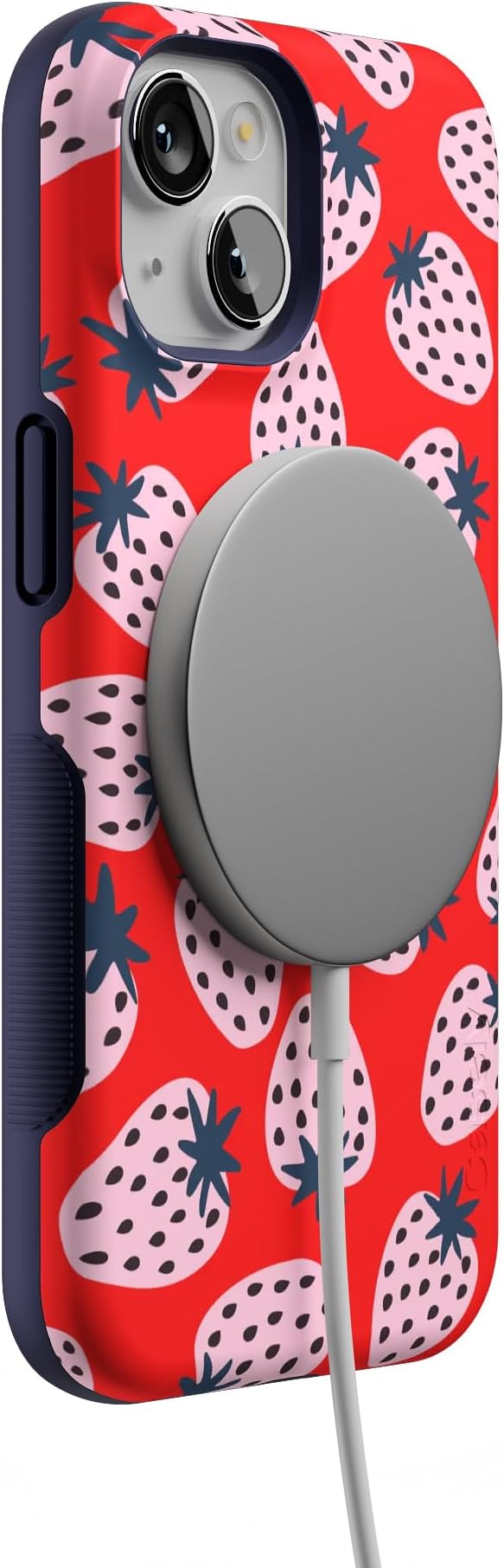 Casely iPhone 14 Case | I'd Pick You | Red Strawberry | Compatible with MagSafe | Bold Protective Design