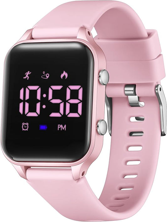 Kids Digital Watches for Boys Girls, Sports Watch with Fitness Tracker, Pedometer, Alarm Clocks, Stopwatch, No App Needed Waterproof Kids Watch, Gift for Teens Student Girls Boys Ages 5-14