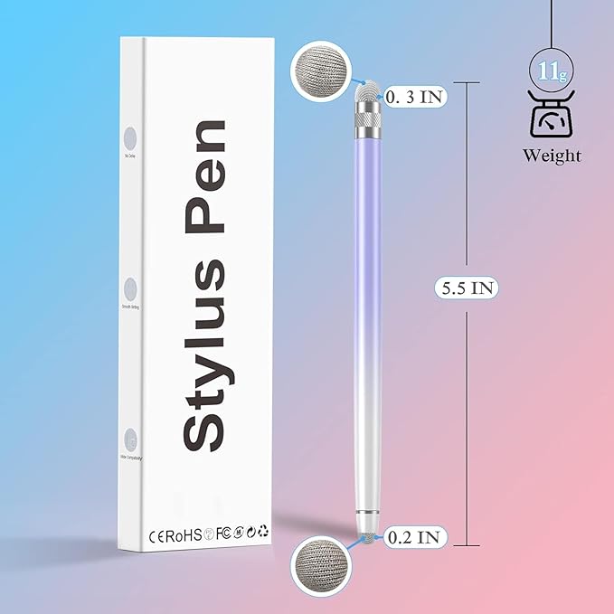 2PCS Stylus Pens for Touch Screens,Stylus Pen for iPhone/iPad/Tablet Android/Microsoft Surface,Compatible with Touch Screens(Purple/Blue)