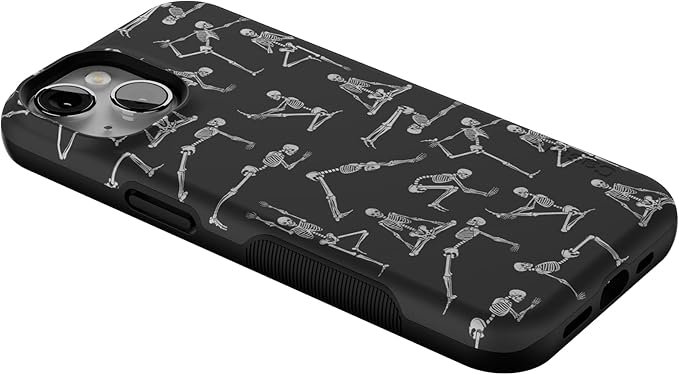 Casely iPhone 14 Case | Corpse Pose | Skeleton Yoga | Compatible with MagSafe | Bold Protective Design