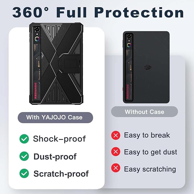 Case Cover for REDMAGIC Astra Gaming Tablet 9.06 inch, Slim Soft TPU Protective Cover with Kickstand for REDMAGIC Gaming Tablet 3 Pro, Anti-Scratch,Shockproof,Black
