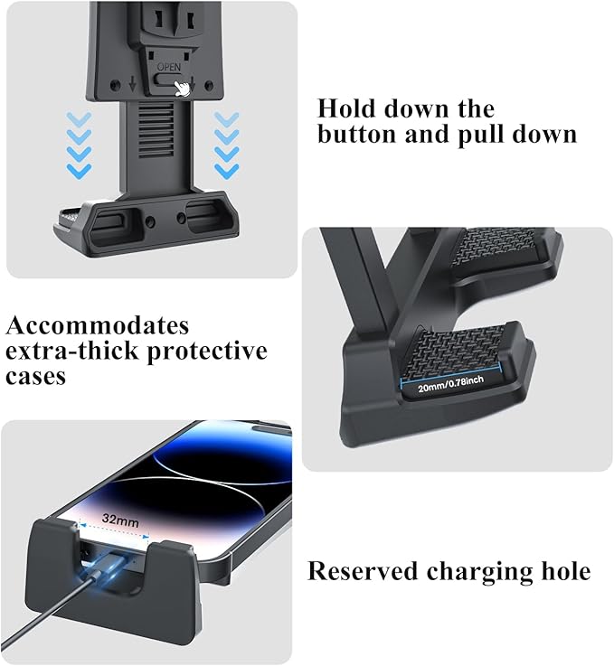 OHLPRO Car Tablet Holder - Heavy Duty Drill Base, Tablet Mount for Truck Compatible with iPad Samsung Tab 5"-13" Tablets and Phones, iPad Stand for Wall/Business/Vehicle/Desktop, etc.