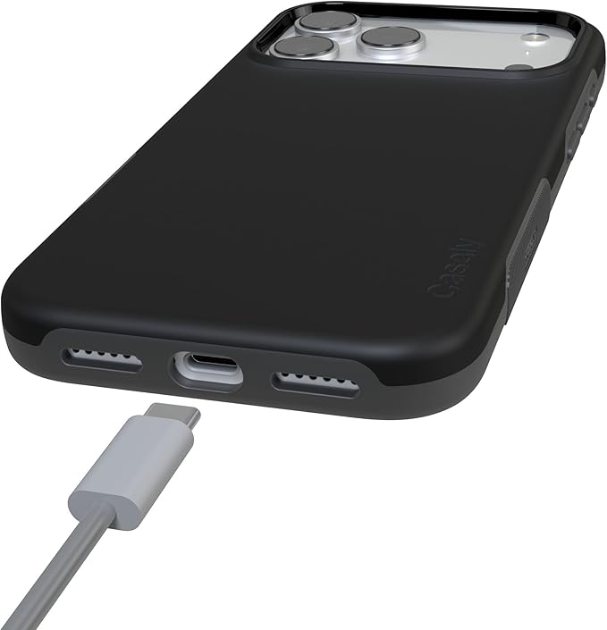 Casely iPhone 17 Pro Case | Black on Black | Compatible with MagSafe | Bold Protective Design