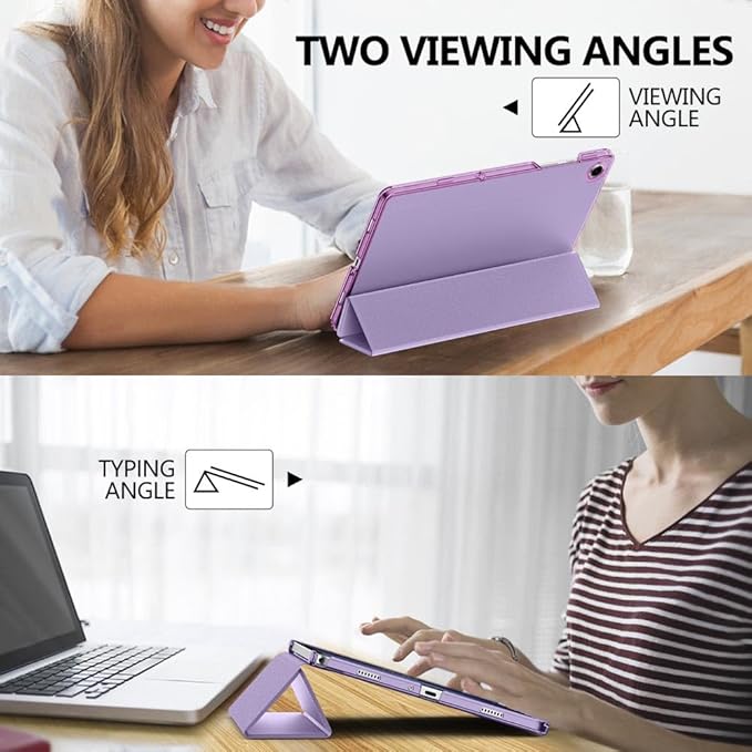 MoKo Case for Galaxy Tab A9+/A9 Plus 11 inch 2023, Slim Stand Protective Smart Cover with Hard PC Translucent Back Shell for Tab A9 Plus Tablet (SM-X210/X216/X218), Auto Wake/Sleep, Lilac