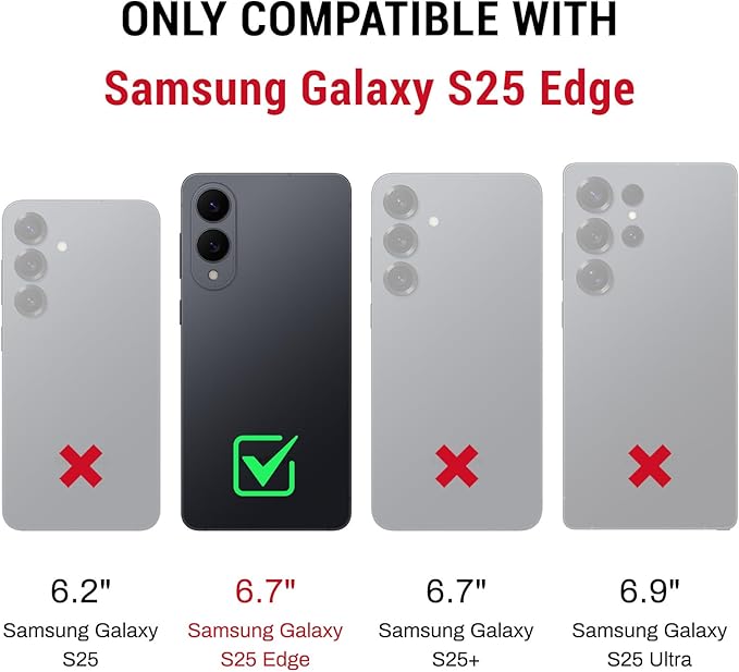 DJDUCK Designed for Samsung Galaxy S25 Edge Case Wallet with Card Holder, [Magnetic Clasp Cover] [RFID Blocking Leather Protection] Shockproof Women Men Cases for Samsung S25 Edge Dark Blue