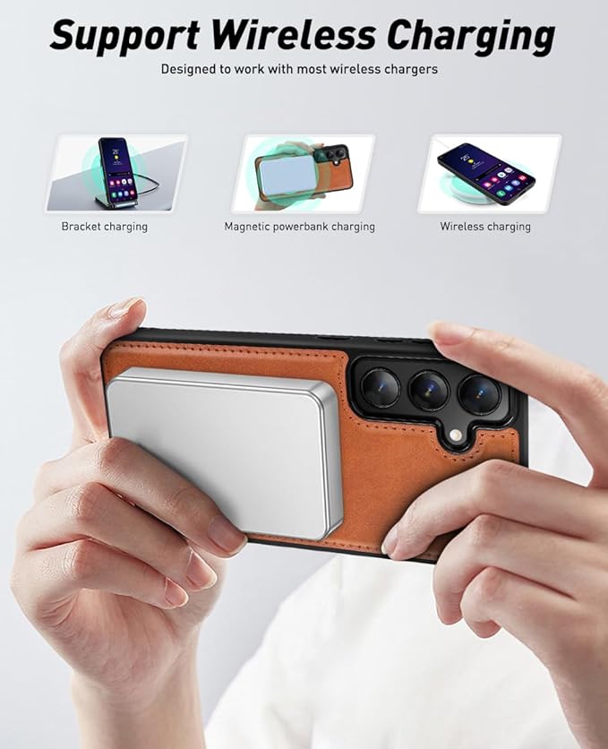 OCASE for Samsung Galaxy S24 Detachable Wallet Case with Card Holder, [2 in 1] PU Leather Flip Folio Case with RFID Blocking Magnetic Stand Removable Shockproof Phone Cover, Brown