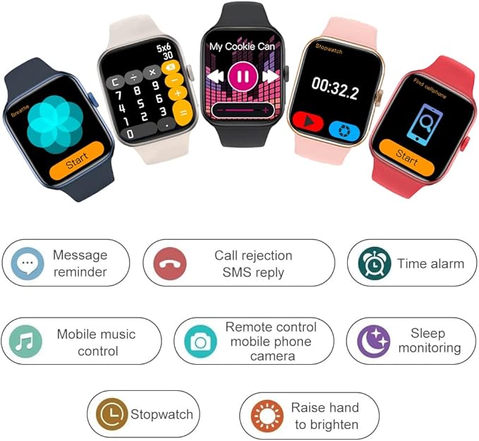 Smart Watch for Men Women Compatible Android iOS iPhone, 2.09" Touch Screen Fitness Tracker Smartwatch with Call/SMS/Sleep Monitor/Pedometer Two Sport Bands (Pink)