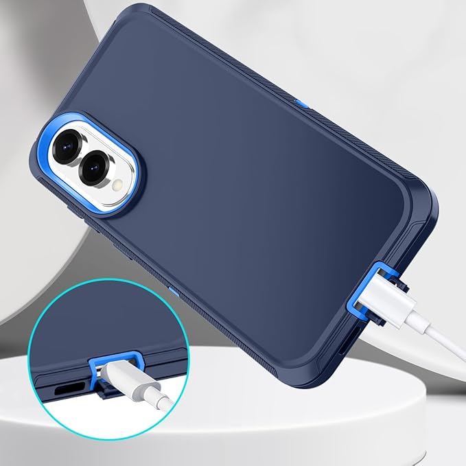 for Samsung Galaxy S25 Edge Case Heavy Duty Protective Shockproof Dropproof 3-Layer Full Body Protection [Without Screen Protector] Tough Rugged Case for Galaxy S25 Edge,Navy Blue