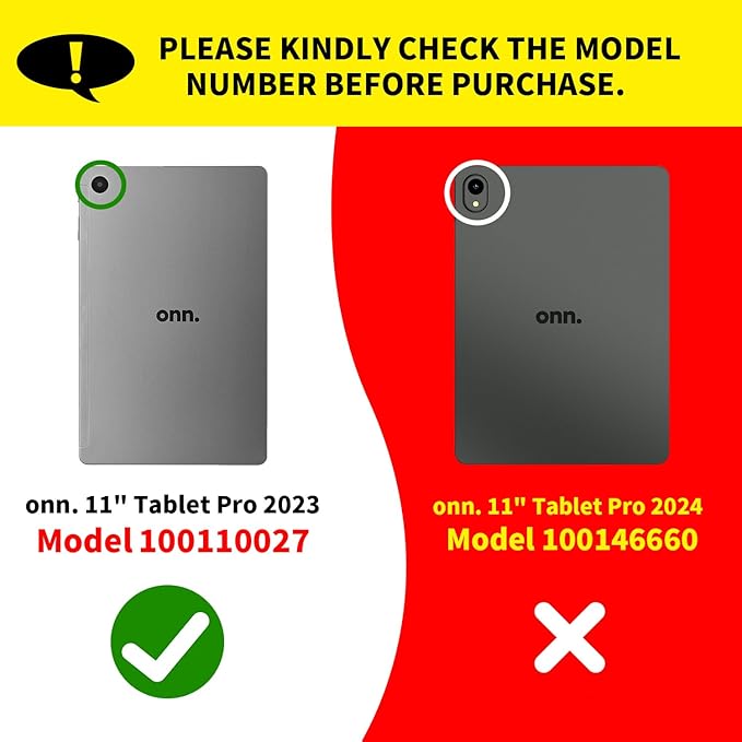 for Walmart Onn 11 Tablet Pro 2023 Model Shockproof Kids Friendly Rugged Hybrid Case Built-in Shoulder Strap Kickstand for Walmart Onn 11 Inch Pro Model:100110027 2023 (Black)