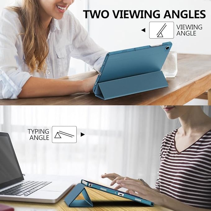 MoKo Case for Galaxy Tab A9+/A9 Plus 11 inch 2023, Slim Stand Protective Smart Cover with Hard PC Translucent Back Shell for Tab A9 Plus Tablet (SM-X210/X216/X218), Auto Wake/Sleep, Peacock Blue