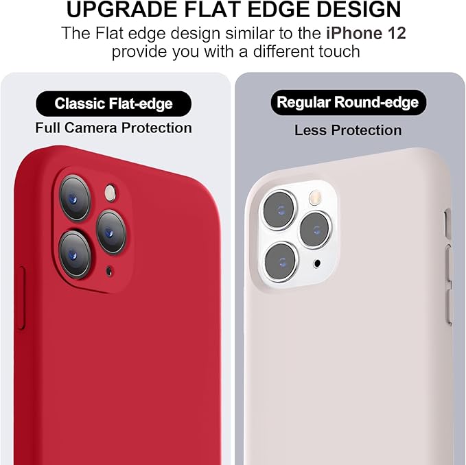 Vooii Compatible with iPhone 11 Pro Case, Upgraded Liquid Silicone with [Flat Edges] [Camera Protection] [Soft Anti-Scratch Microfiber Lining] Phone Case for iPhone 11 Pro 5.8 inch - Red
