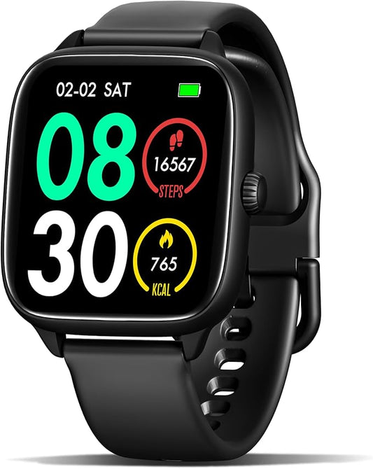 Fitness Tracker Answer/Make Calls, Smart Watch with Blood Pressure, Blood Oxygen, 24/7 Heart Rate Monitor, 120+ Sport Mode Activity Tracker, Waterproof Sleep Tracker for Women Men (Black)