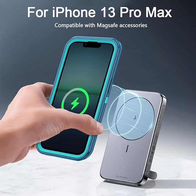 for iPhone 12 Pro Max Case,iPhone 13 Pro Max Case [Compatible with MagSafe] Shockproof 3-Layer Full Body Protection Rugged Heavy Duty Cover for Apple iPhone 12/13 Pro Max 6.7",Turquoise