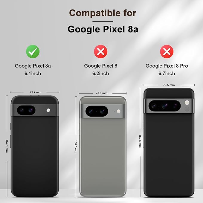 Jasonyu Flip Wallet Case for Google Pixel 8A,Leather Magnetic Folio Cover with Card Holder,Kickstand - TPU Shockproof Durable Protective Phone Case,Brown