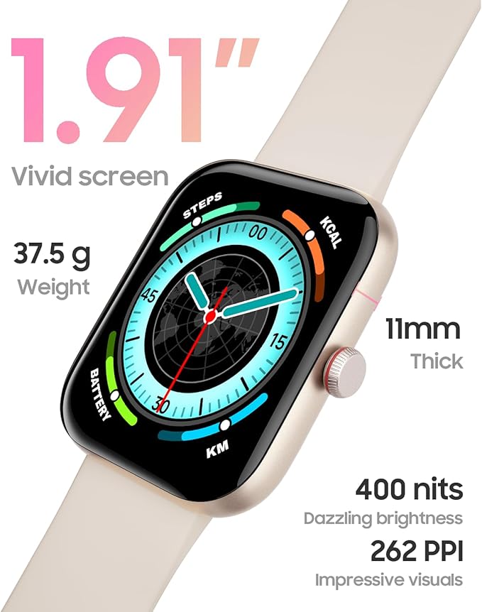 Smart Watch for Women, Alexa Built-in, Answer/Make Calls, 1.91" HD Screen Fitness Watch, IP68 Waterproof, 100 Sports, Heart Rate Monitor, Sleep Tracker, Smartwatch Compatible Android iOS, Beige