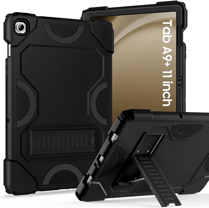 Case for Samsung Galaxy Tab A9+ 11 Inch 2023 Model (X210/X216/X218), Heavy Duty Shockproof Rugged Protective Case for Galaxy Tab A9 Plus Tablet (Black)