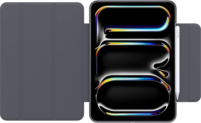 OtterBox Symmetry Series Folio Case for iPad Pro 11-inch (M4) - Thunderstorm (Black), Ultra-Sleek Design, Multiple Viewing Positions, Magnetic Sleep/Wake Cover