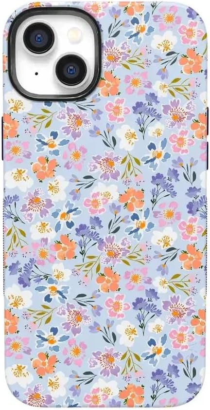 Casely iPhone 14 Case | Poppy Meadows | Pastel Floral | Bold Protective Design | Compatible with MagSafe