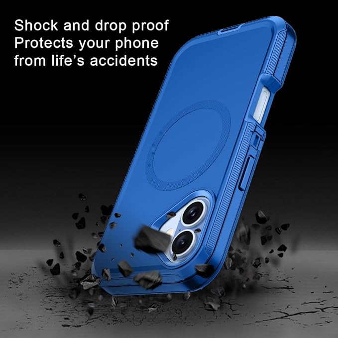 for iPhone 17 Case [Compatible with MagSafe] Shockproof 3-Layer Full Body Protection [Without Screen Protector] Rugged Heavy Duty Cover Case for Apple iPhone 17 6.3" 2025,Sea Blue