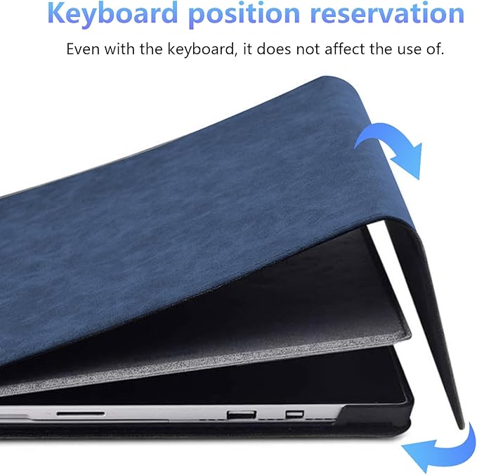 Protective Case for 10-inch Microsoft Surface Go 4/3/2/1, Multiple Angle Viewing, Slim Lightweight Cover, Stylus Holder, Light Heat Dissation, Compatible with Type Cover Keyboard, Blue