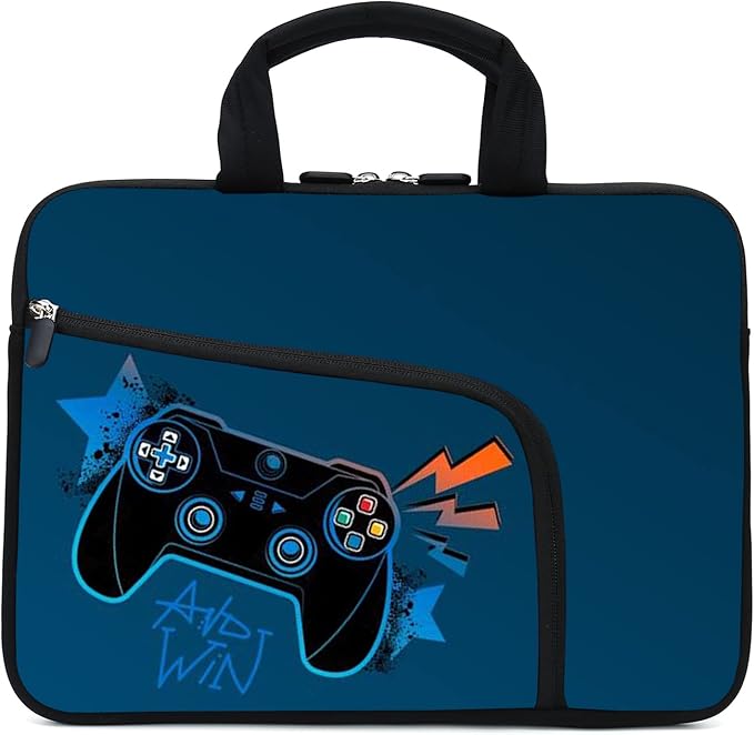 11.6-12.2 Inch Laptop Sleeve Case With Two Pockets - Chromebook, Ultrabook, Notebook, Tablet Neoprene Handle Case for Men Women - Fits Apple MacBook Air, Samsung, Acer, HP, DELL (Games-2)
