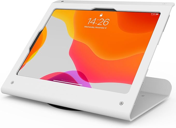 Tablet POS Stand - Heavy Duty Steel Kiosk Stand with 360° Swivel Base Anti-Theft Compatible with 10.9" iPad 10th, Pro 11" 1 2 3 4, Air 4 5, Air 11", iPad 11"(A16) - BSC102WA