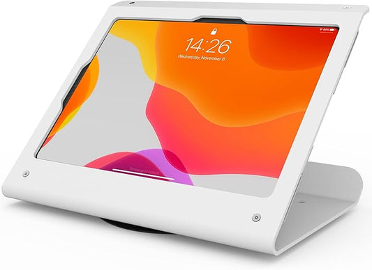 Tablet POS Stand - Heavy Duty Steel Kiosk Stand with 360° Swivel Base Anti-Theft Compatible with 10.9" iPad 10th, Pro 11" 1 2 3 4, Air 4 5, Air 11", iPad 11"(A16) - BSC102WA