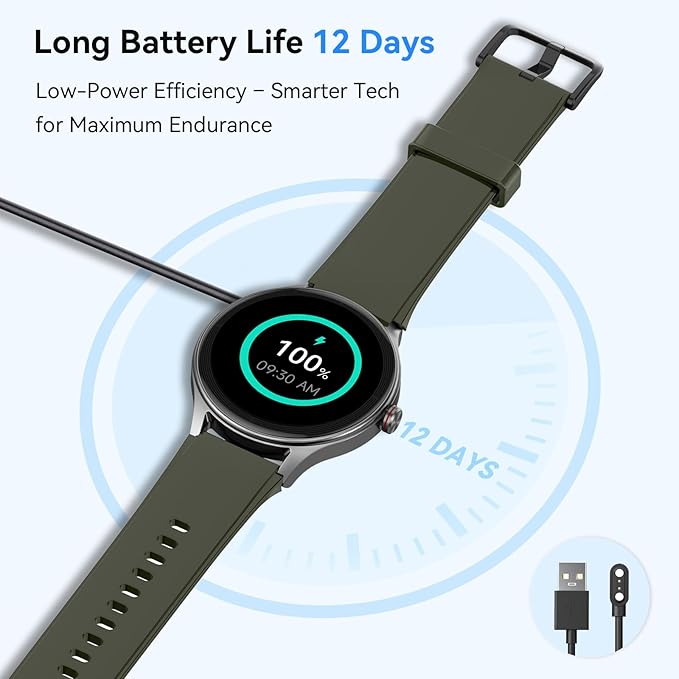 Smart Watches for Men/Women, 40mm HD Smartwatch Fitness Tracker with Bluetooth Calls (Make/Answer), Heart Rate/SpO2/Sleep Monitor, 7 Days Battery, IP68 Waterproof - Green