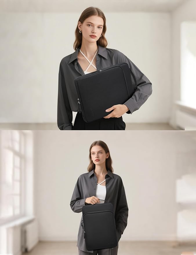 HYZUO 14-15 Inch Laptop Bag Sleeve for MacBook Air 15 M4 M3 M2, MacBook Pro 15, XPS 14/15 Plus, 15" Surface Laptop, Notebook Case for 14" Dell HP Lenovo ThinkPad Asus Acer Huawei, Black