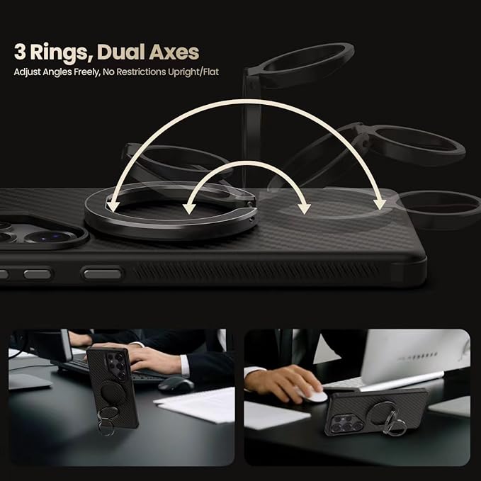 Nillkin MagSafe Phone Grip Ring Holder for Double Sided Magnet, Removable Magnetic Phone Ring Holder with Stand for iPhone 17/16/Pixel MagSafe Case, Lauren Fiber, Magsafe Ring Stand, Phone Kickstand