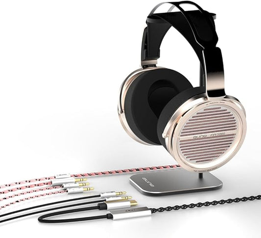 Aune AR5000 20th Anniversary Edition Set : AR5000 Headphones, Headphones Stand, AUR1 USB-C Headphone Cable with DAC, AR3 4.4mm Balanced Headphone Cable