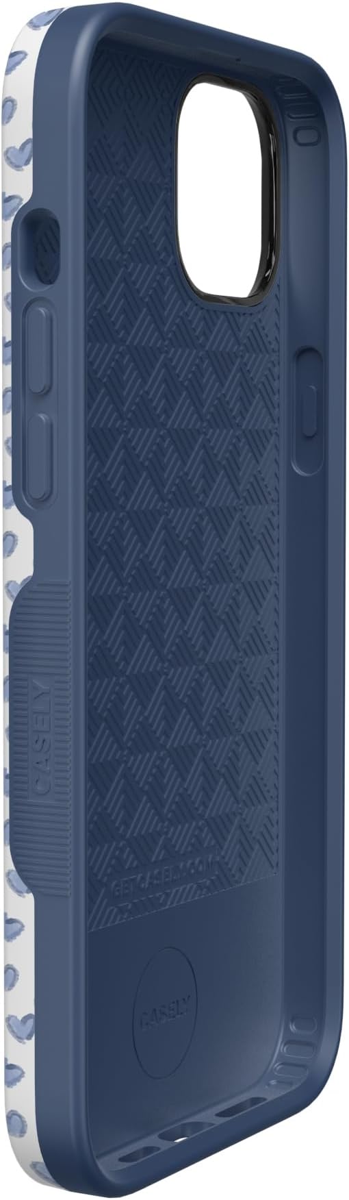 Casely iPhone 14 Case | Lovebug | Blue Hearts | Compatible with MagSafe | Bold Protective Design