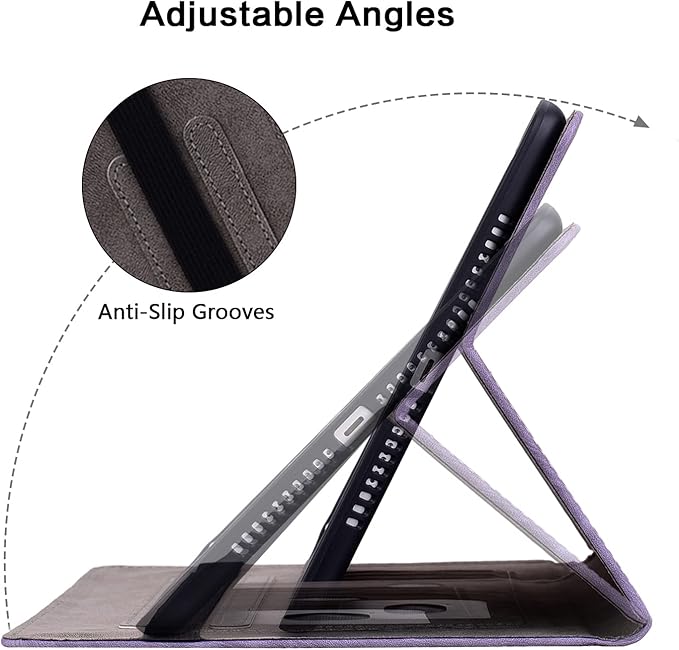 Case for Samsung Galaxy Tab A9 8.7 Inch, Multi-Angle Flip PU Leather Protective Cover with Stylus Holder for Samsung Tab A9 8.7" 2023 SM-X110/X115/X117 Case, Purple