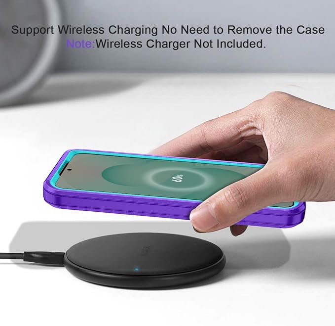 for Samsung Galaxy S25 Plus Case Heavy Duty Protective Shockproof Dropproof 3-Layer Full Body Protection [Without Screen Protector] Tough Rugged Case for Galaxy S25 Plus,Purple/Green