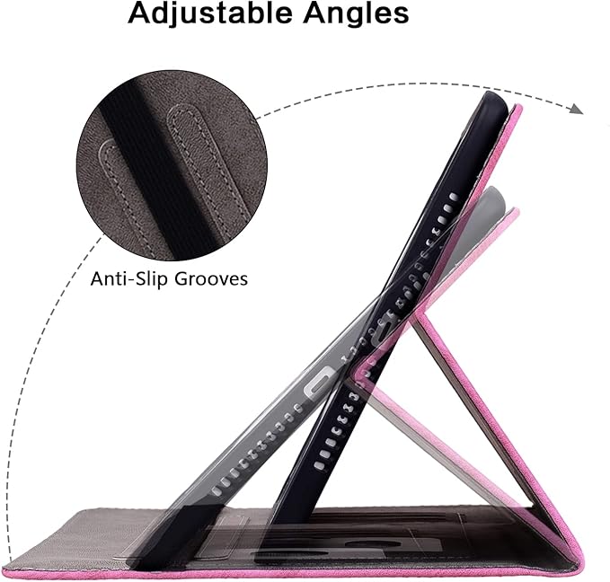 Case for Samsung Galaxy Tab A9 8.7 Inch, Multi-Angle Flip PU Leather Protective Cover with Stylus Holder for Samsung Tab A9 8.7" 2023 SM-X110/X115/X117 Case, Rose