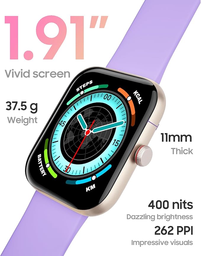 Smart Watch for Women, Alexa Built-in, Answer/Make Calls, 1.91" HD Screen Fitness Watch, IP68 Waterproof, 100 Sports, Heart Rate Monitor, Sleep Tracker, Smartwatch Compatible Android iOS, Lilac