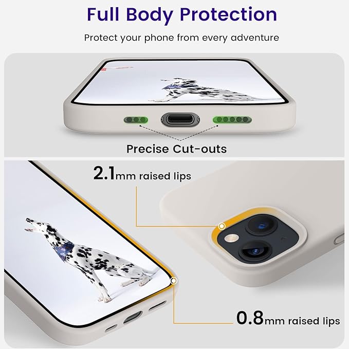 OTOFLY Designed for iPhone 14 Case, Silicone Shockproof Slim Thin Phone Case for iPhone 14 6.1 inch (Stone)