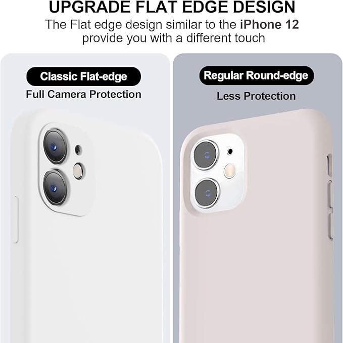 Vooii Compatible with iPhone 11 Case, Upgraded Liquid Silicone with [Flat Edges] [Camera Protection] [Soft Anti-Scratch Microfiber Lining] Phone Case for iPhone 11 6.1 inch - White