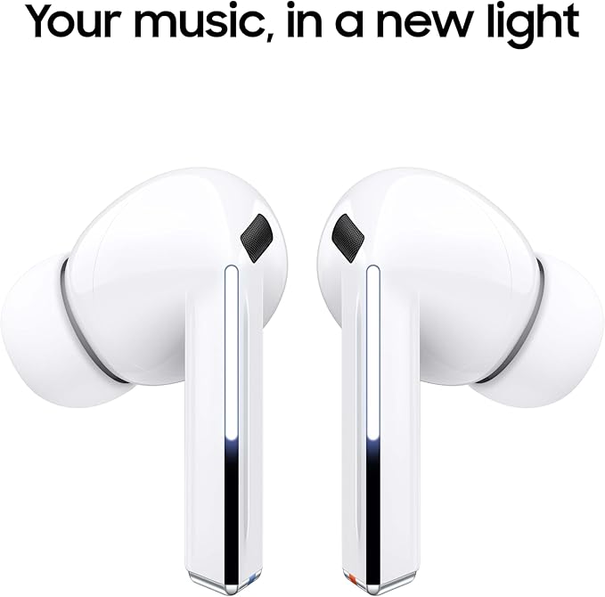 Samsung Galaxy Buds 3 Pro AI True Wireless Bluetooth Earbuds, Noise Cancelling, Sound Optimization, Redesigned Comfort Fit, White [US Version, Amazon Exclusive, 2Yr Warranty]