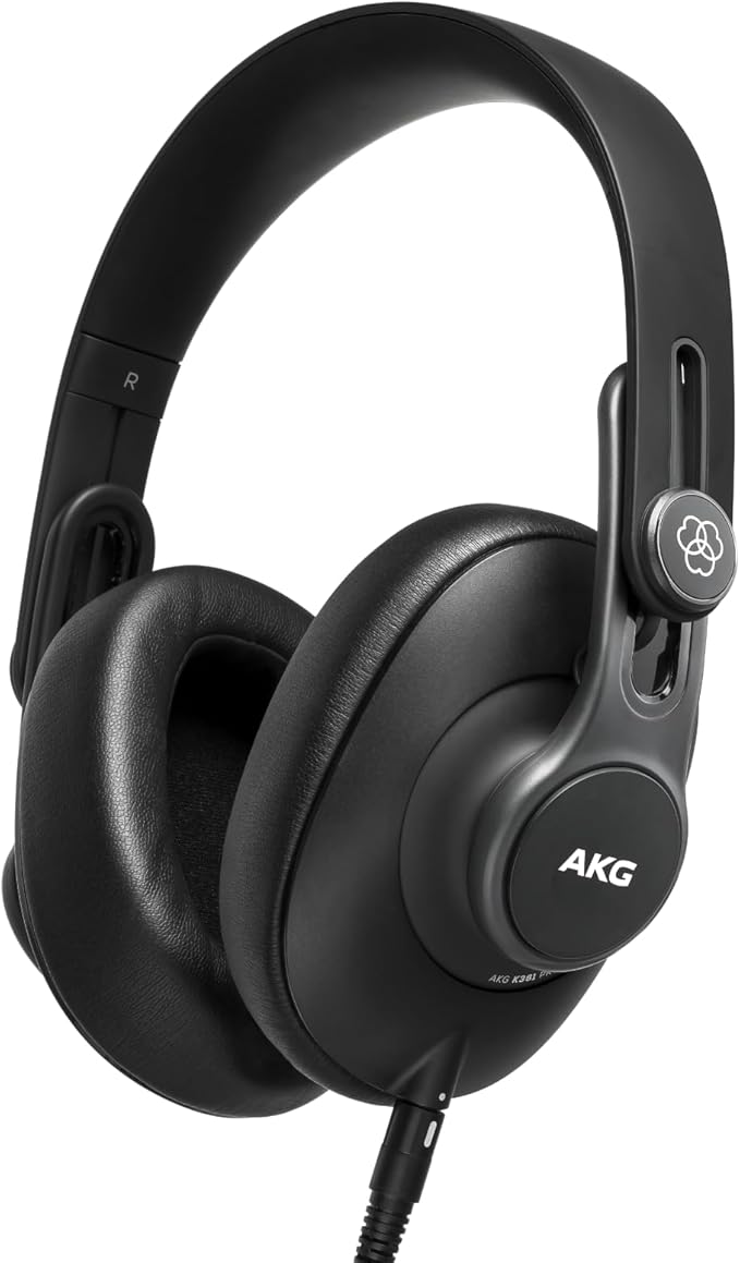 AKG Pro Audio K361 Wired, Over-Ear, Closed-Back, Light Weight, Foldable, Professional Recording Studio Headphones, Studio Monitor Mixing, Podcast, DJ Stereo Headsets, Black