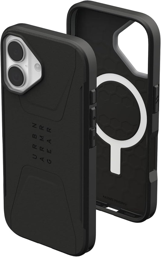 URBAN ARMOR GEAR UAG Designed for iPhone 17 Case Civilian - Compatible with MagSafe Military Grade Protective Cover, Black