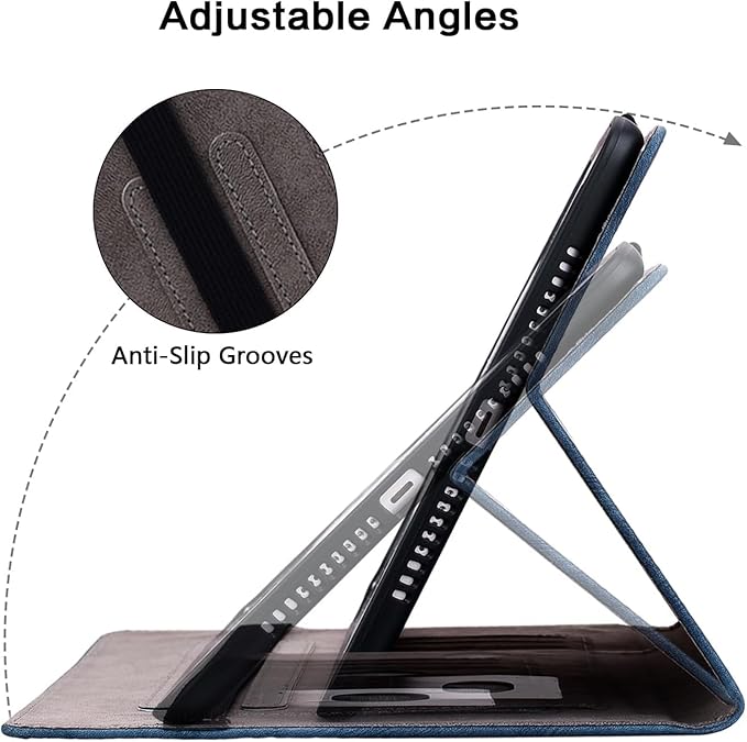 Case for Samsung Galaxy Tab A 10.1 2016 (No S Pen Version), Multi-Angle Flip PU Leather Protective Cover with Stylus Holder for Galaxy Tab A 10.1 Inch 2016 (SM-T580/T585) Case, Blue