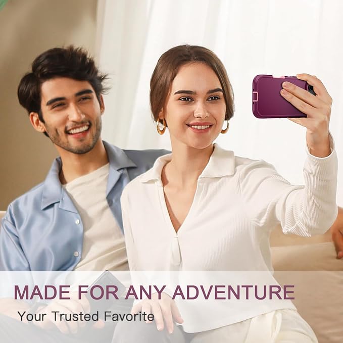 for iPhone Air Case/iPhone 17 Air Case Shockproof Dust/Drop Proof 3-Layer Full Body Protection [Without Screen Protector] Rugged Heavy Duty Cover for Apple iPhone Air 6.5" 2025,Purple/Pink