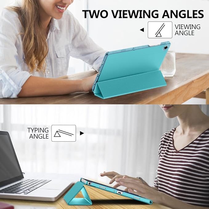 MoKo Case for Galaxy Tab A9+/A9 Plus 11 inch 2023, Slim Stand Protective Smart Cover with Hard PC Translucent Back Shell for Tab A9 Plus Tablet (SM-X210/X216/X218), Auto Wake/Sleep, Azure