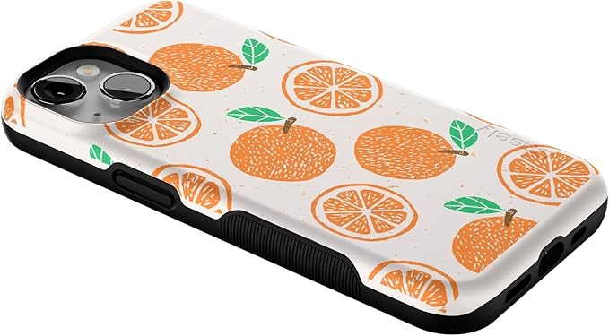 Casely iPhone 14 Case | Main Squeeze | Orange Stamped | Compatible with MagSafe | Bold Protective Design