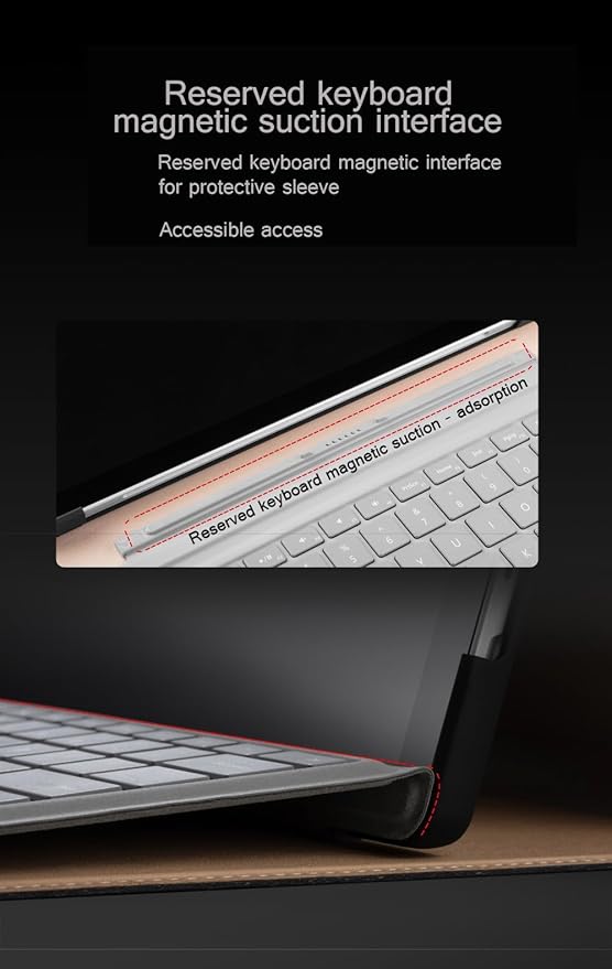 for Microsoft Surface Pro 9/10/11 Case 13 inch 2022/2024 Genuine Leather Cover Protective Shell Compatible with Type Cover Keyboard and Pencil Holder.Black