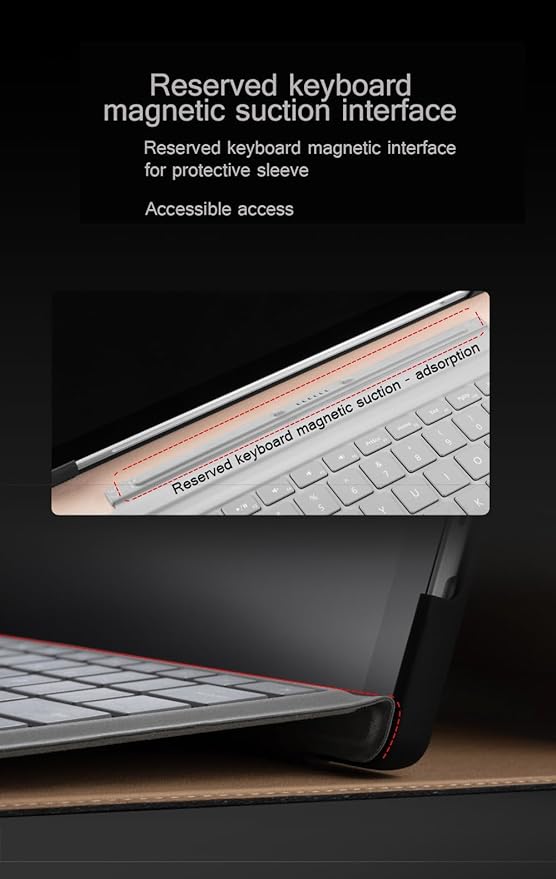 for Microsoft Surface Go 1/2/3 10 inch and Go 4 10.5 inch Case 2018/2020/2021/2023 Genuine Leather Cover Protective Shell Compatible with Type Cover Keyboard and Pencil Holder.Red